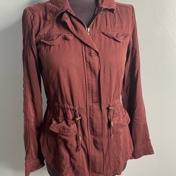 Full Tilt Burgundy Utility Jacket Women’s Small - Picture 8 of 12